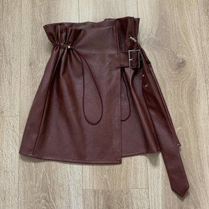 Pleather Maroon Skirt